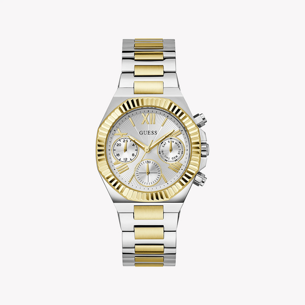 Guess Women's Gold/Silver Stainless Steel Watch, Silver Dial | Gw0769l3 by i-watch