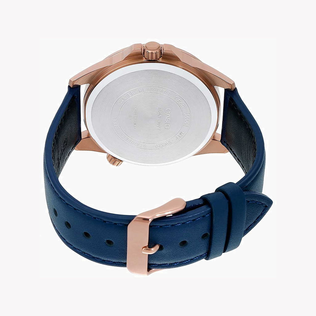 CASIO MTP-SW320RL-7AVDF ELEGANT TIMEPIECE - RUGGED ROSE GOLD & BLUE LEATHER MEN'S WATCH-i-Watch-3