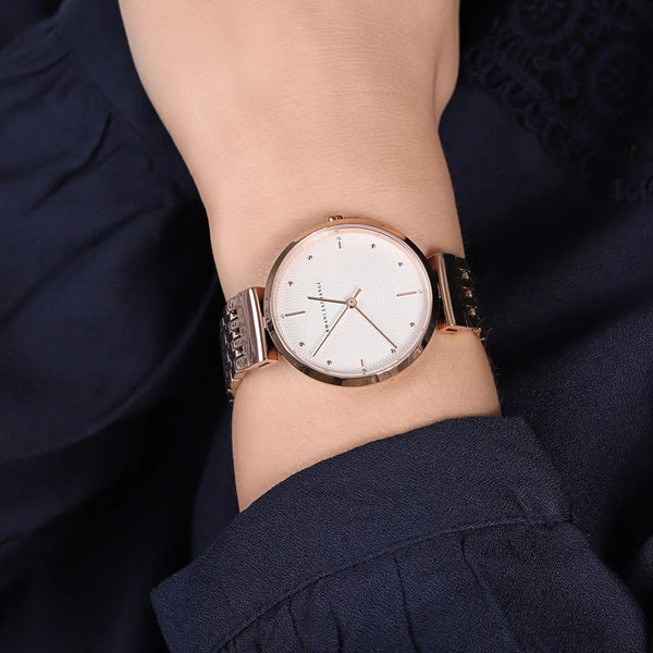 ARMANI EXCHANGE AX5901 - ROSE GOLD ELEGANCE - Women's Chic Analog Watch with Silver Dial-i-Watch-5