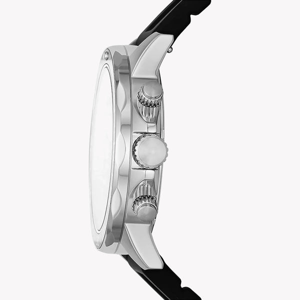 Fossil Men's Black Silicone Watch, Silver Case | Bq2494 by i-watch