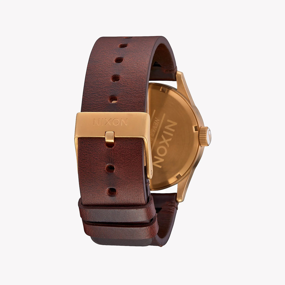 Nixon Men's Brown Stainless Steel, Gold Leather | A105-5033 by i-watch