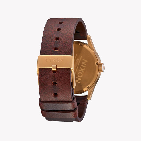 Nixon Men's Brown Stainless Steel, Gold Leather | A105-5033 by i-watch