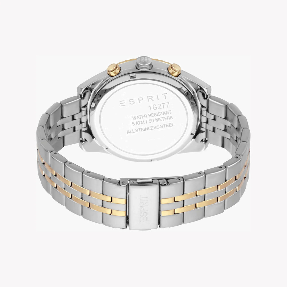 Esprit Men's Silver & Gold Watch, Black Dial | Es1g204m0045 by i-watch