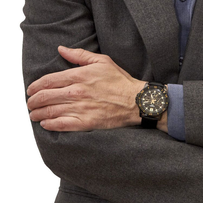 CASIO MTP-VD300BL-5E BOLD & SOPHISTICATED MEN'S WATCH - BLACK & BROWN TIMEKEEPER-i-Watch-3