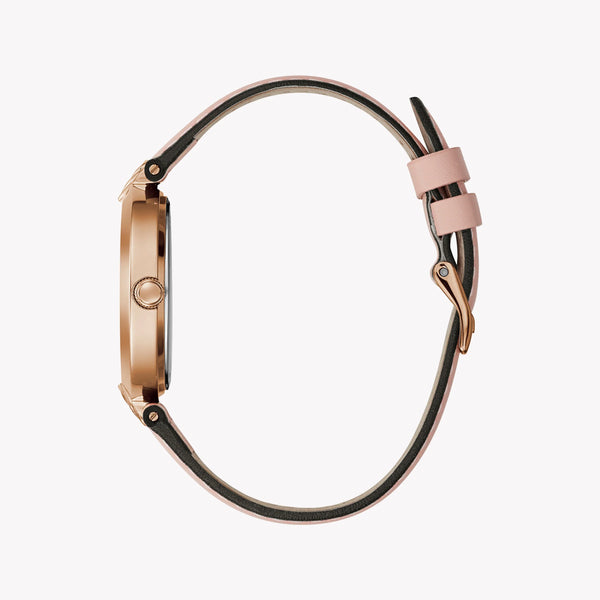 Guess Women's Pink Leather Watch, Gold Case | Gw0027l2 by i-watch