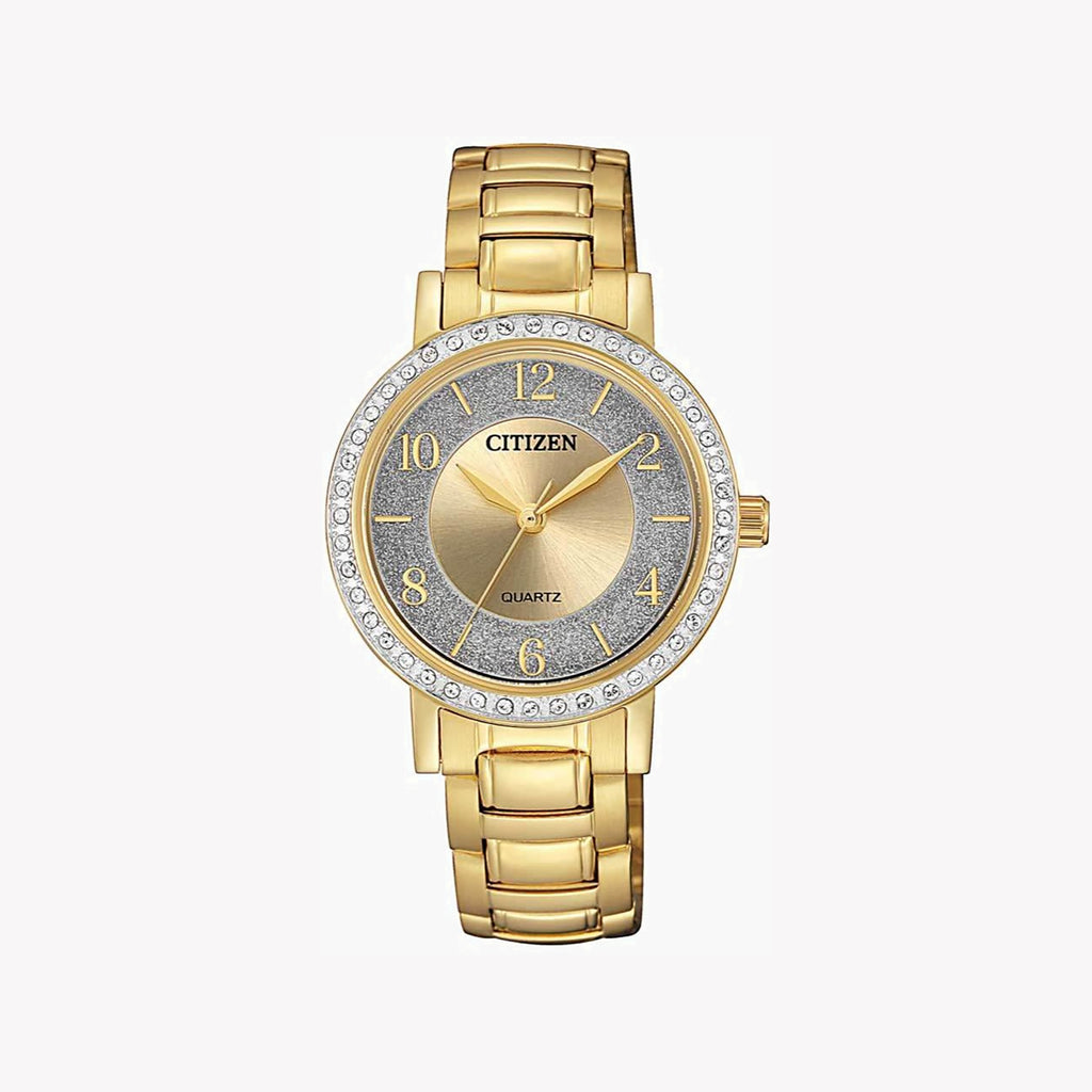 CITIZEN EL3042-50P RADIANT SPLASH - VIBRANT WOMEN'S WATCH WITH GOLD CASE & MULTI-COLORED DIAL