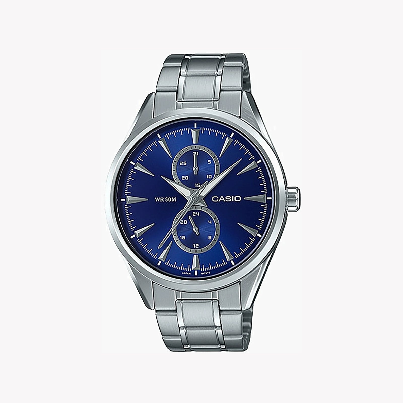 Casio Mtp-Sw340d-2avdf Sporty Elegance - Men's Stainless Steel Watch With Blue Dial by i-watch