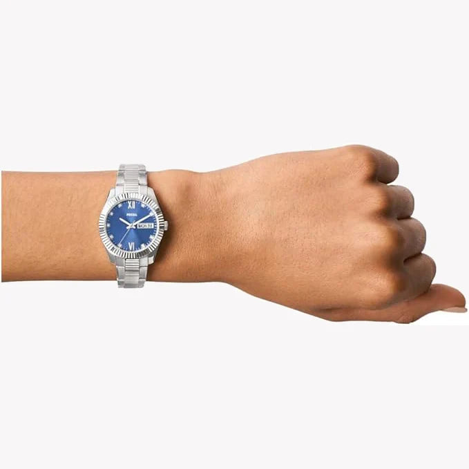 Fossil Women's Silver Watch, Blue Dial | Es5197 by i-watch