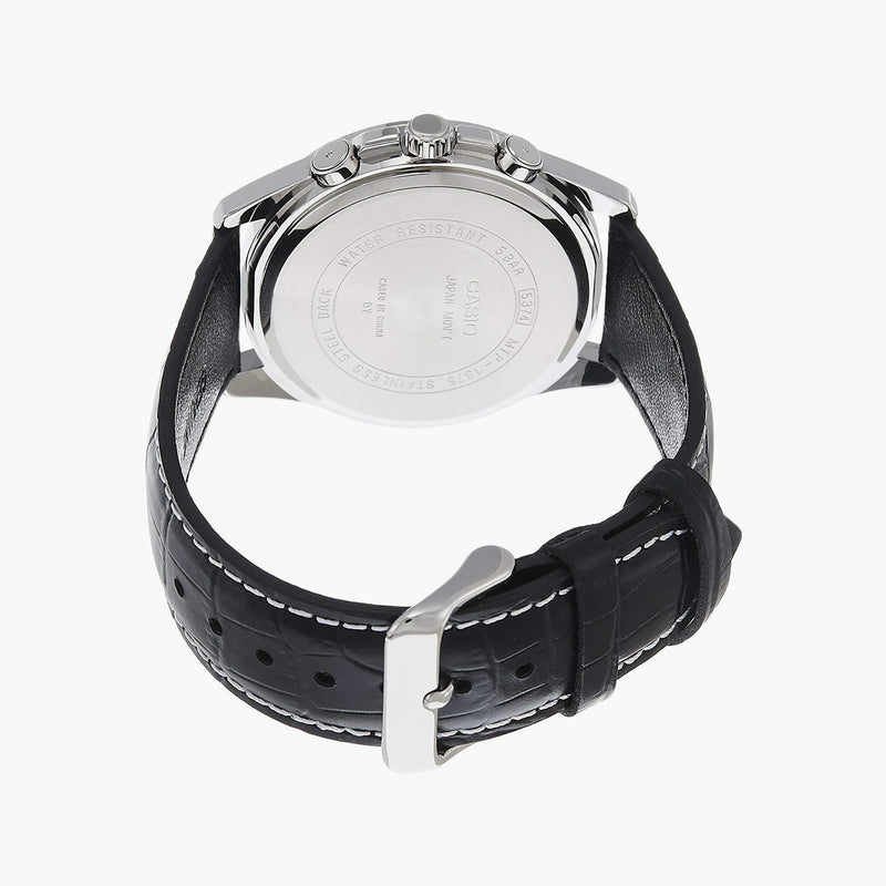 Timeless Elegance Men's Ip Silver Watch, Leather Strap | Mtp-1375l-1avdf by i-watch