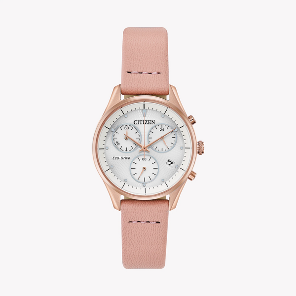 Citizen Fb1443-08a Elegant Timekeeper - Stylish Eco-Drive Women's Watch With White Dial & Brown Leather Band by i-watch