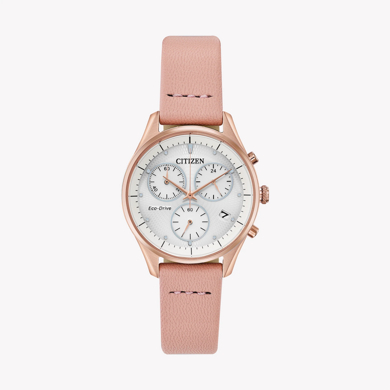 Citizen Fb1443-08a Elegant Timekeeper - Stylish Eco-Drive Women's Watch With White Dial & Brown Leather Band by i-watch