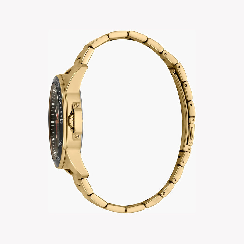 Esprit Men's Gold Stainless Steel Watch, Black Dial | Es1g090m0055 by i-watch