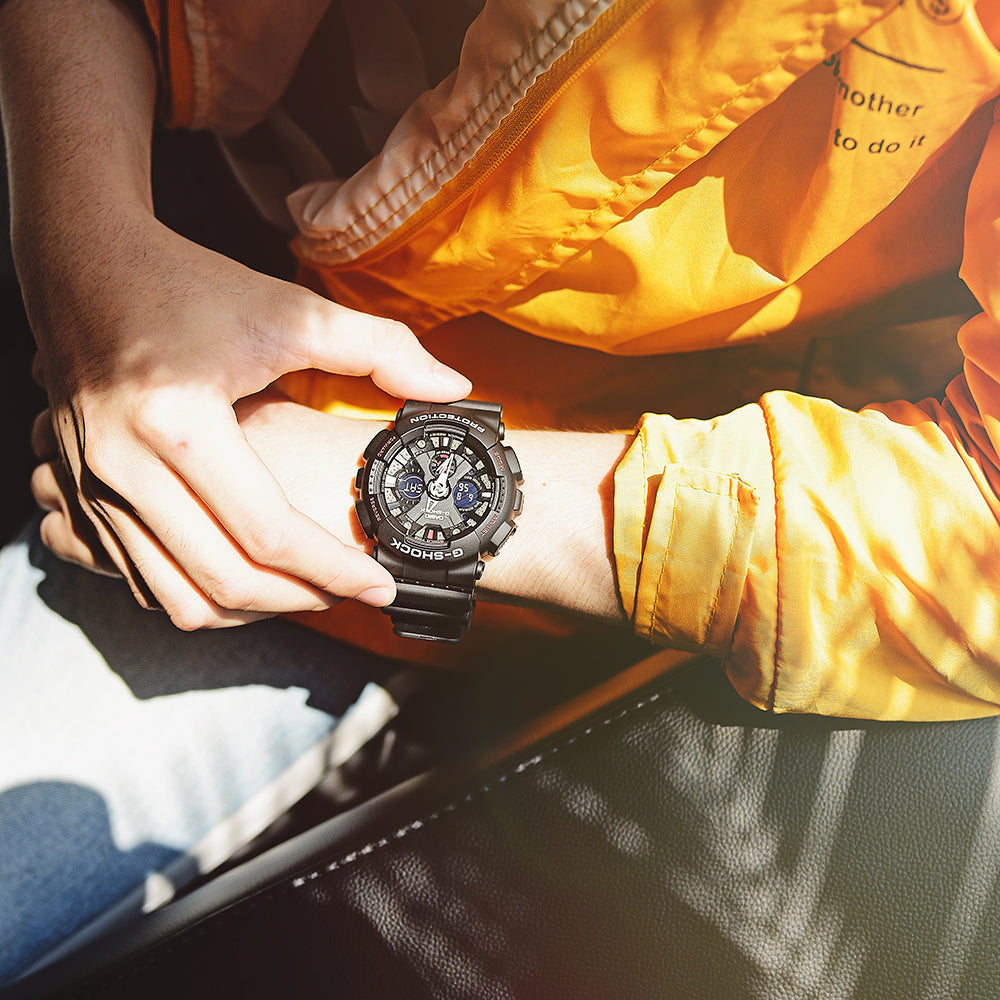 CASIO G-SHOCK GA-120-1A ADVENTURE SEAL - MEN'S BOLD BLACK RESIN WATCH-i-Watch-4