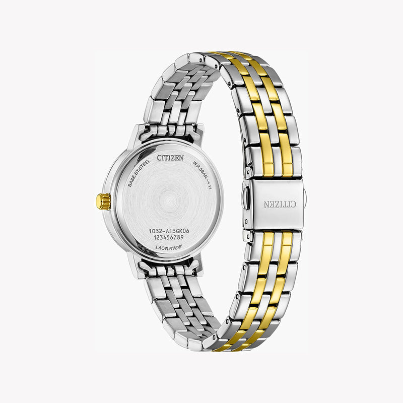 Citizen Women's Silver & Gold Watch, White Dial | El3104-54d by i-watch