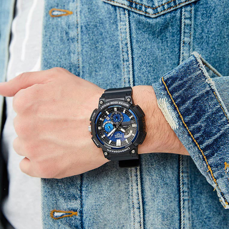 Casio Mcw-200h-2avdf Adventurer - Sporty Men's Watch With Black Resin Band & Striking Blue Dial by i-watch