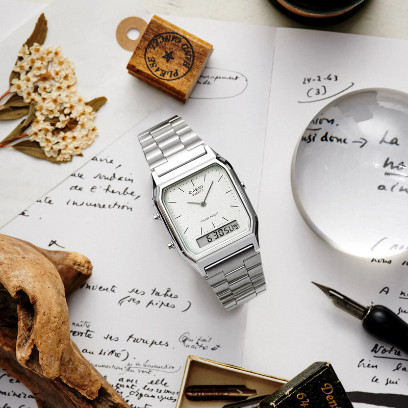 Casio Unisex Resin & Metal Watch, White Dial | Aq-230a-7amqydf by i-watch