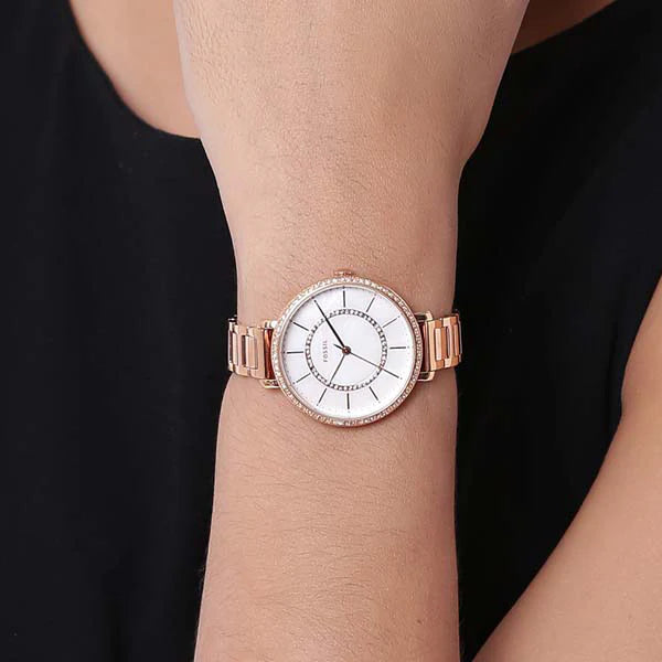 Fossil Women's Rose Gold Watch, White Dial | Es4452 by i-watch