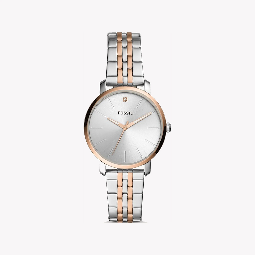 Fossil Women's Silver/Rose Stainless Steel Watch, Silver Dial | Bq3568 by i-watch
