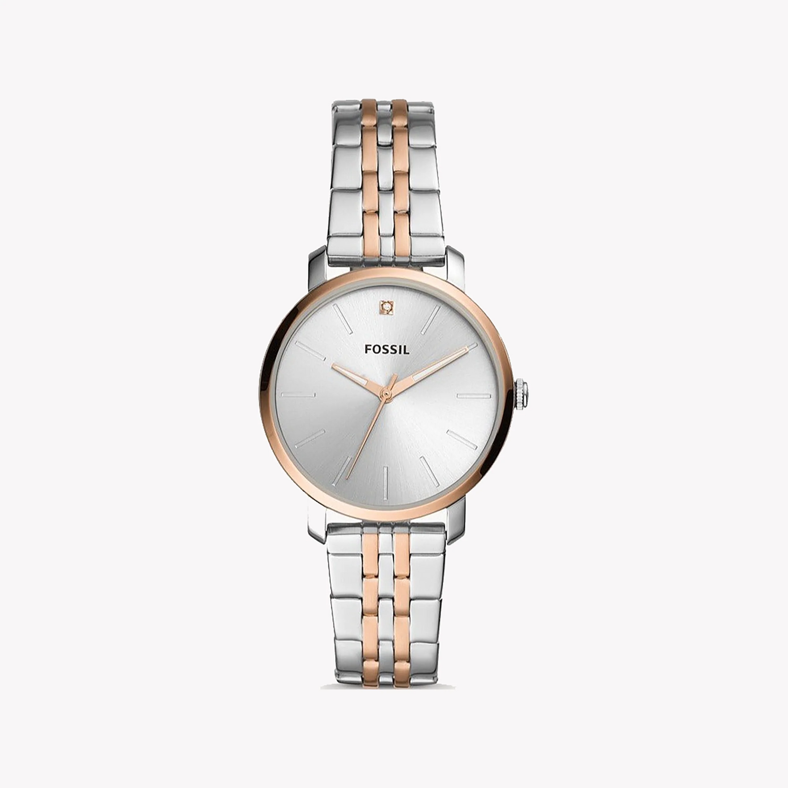 Fossil Women's Silver/Rose Stainless Steel Watch, Silver Dial | Bq3568 by i-watch