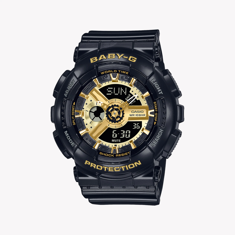 Baby-G Ba-110x-1adr - Sporty Chic In Black Resin For Active Women by i-watch