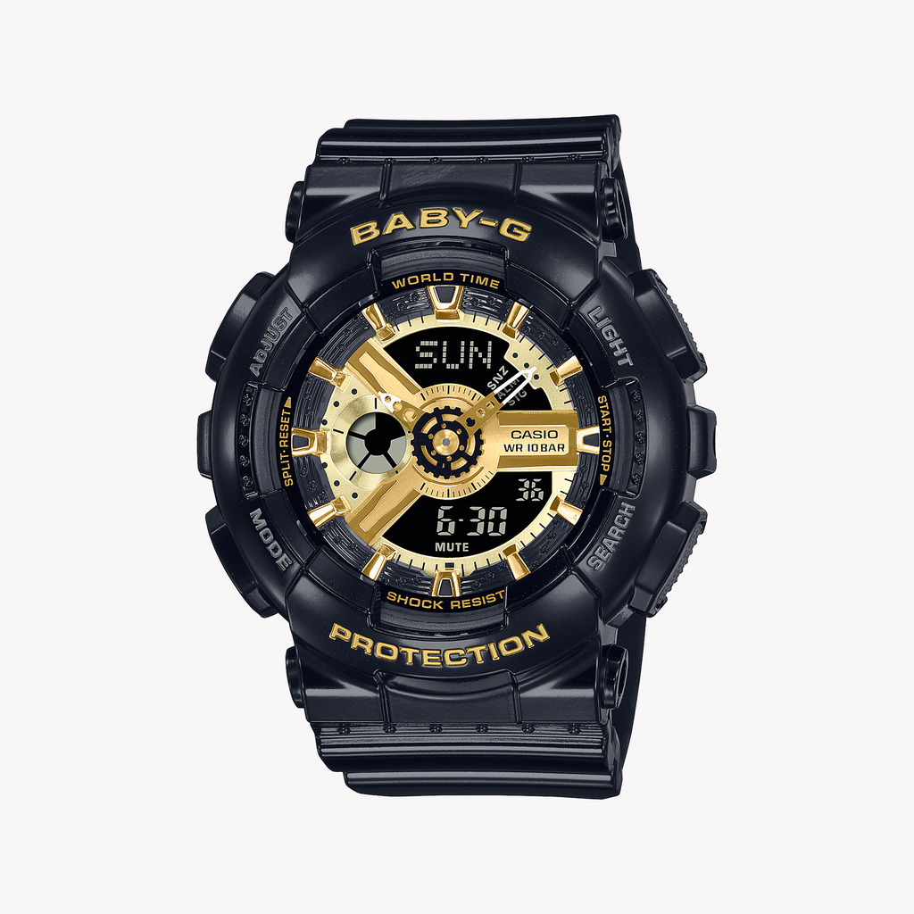 BABY-G BA-110X-1ADR - SPORTY CHIC IN BLACK RESIN FOR ACTIVE WOMEN