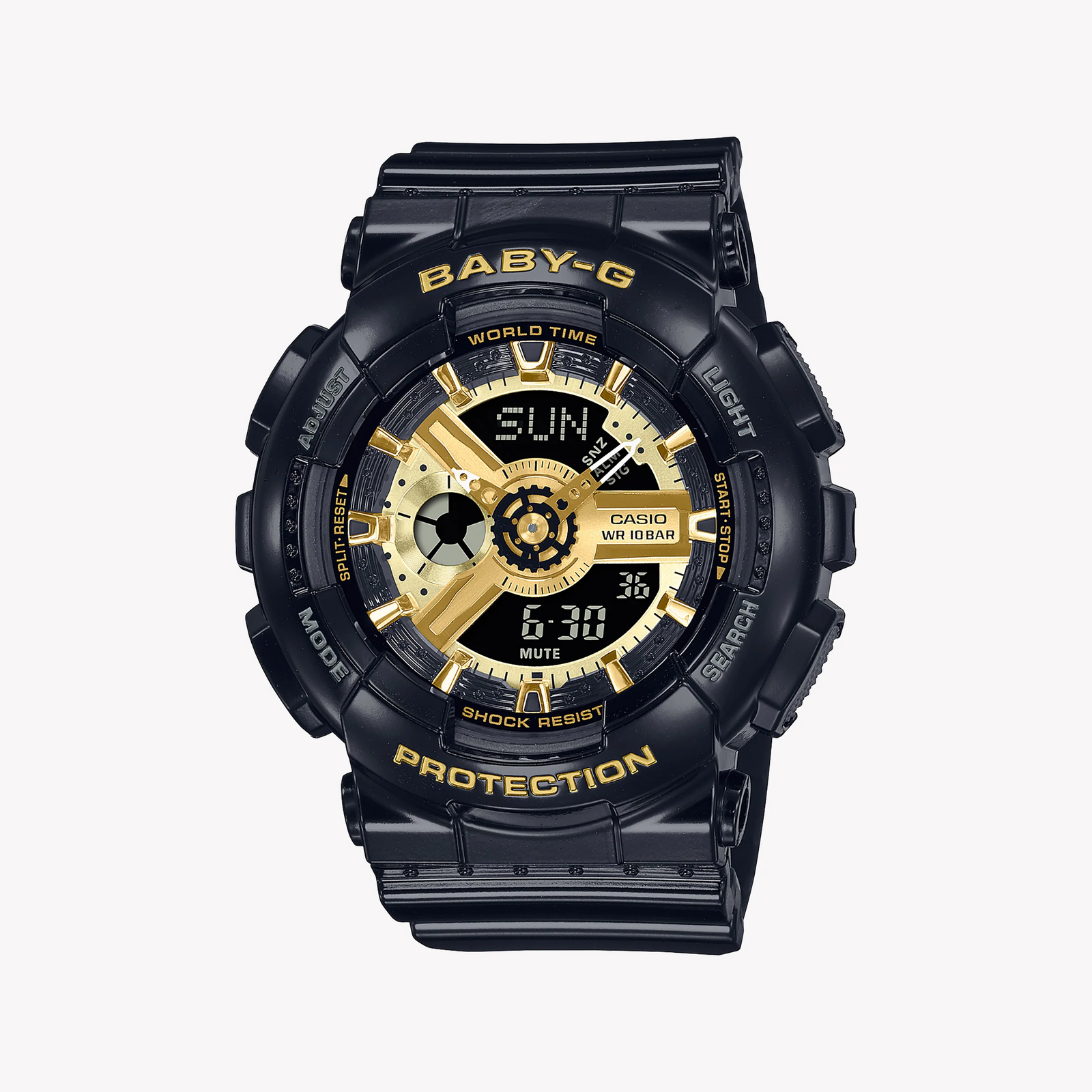 Baby-G Ba-110x-1adr - Sporty Chic In Black Resin For Active Women by i-watch