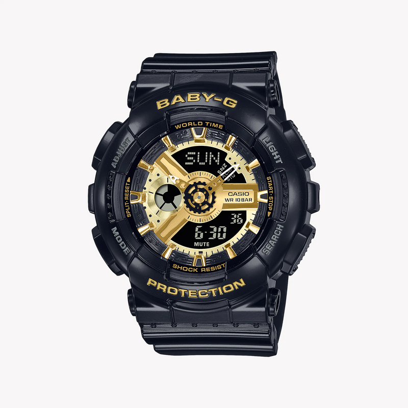 Baby-G Ba-110x-1adr - Sporty Chic In Black Resin For Active Women by i-watch
