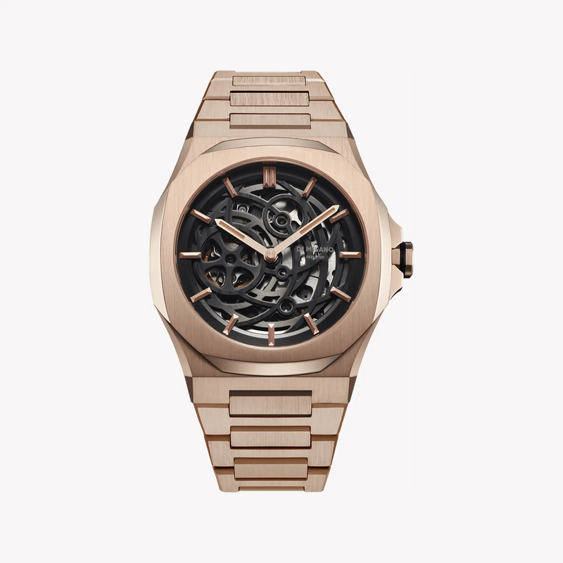 D1 MILANO Men's Rose Gold Watch, Black Dial | D1-SKBJ12 by i-watch