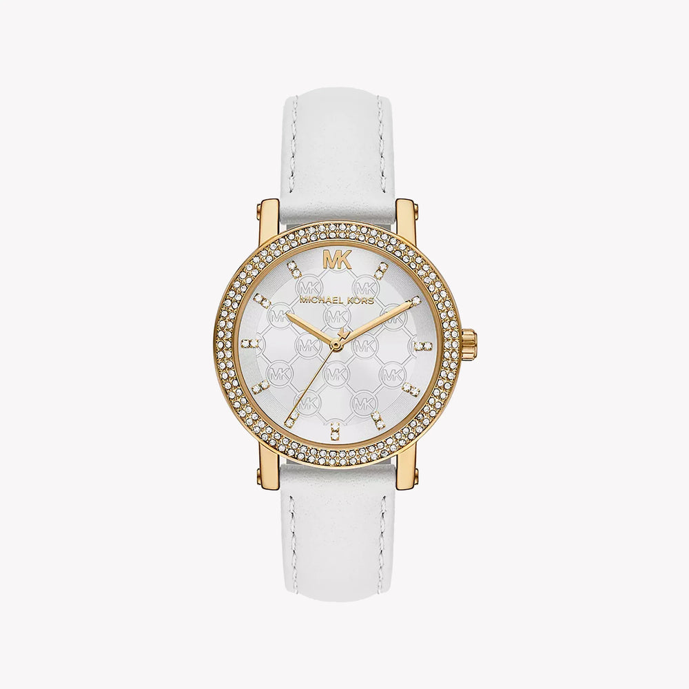 Michael Kors Women's Gold Watch, White Leather | Mk2985 by i-watch