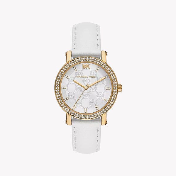 Michael Kors Women's Gold Watch, White Leather | Mk2985 by i-watch
