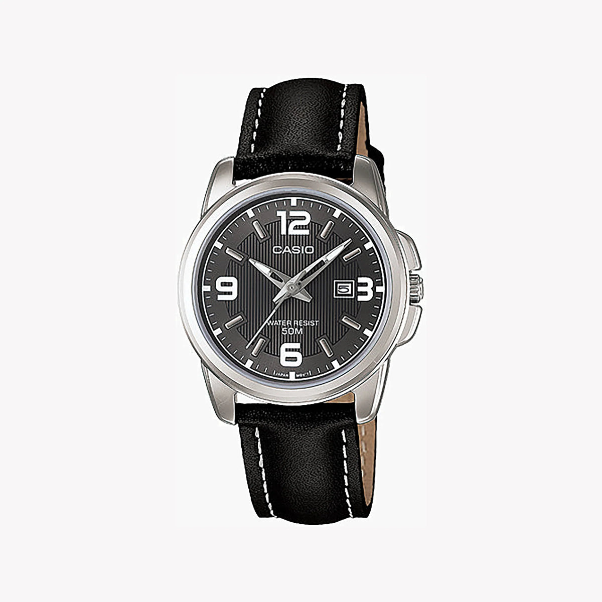 Casio Women's Silver Leather Watch, Black Dial | Ltp-1314l-8avdf by i-watch