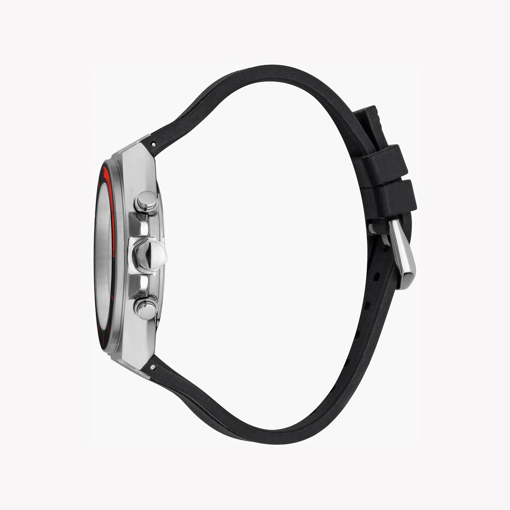 Just Cavalli Men's Silver Watch, Black Silicone Band | Jc1g139p0025 by i-watch