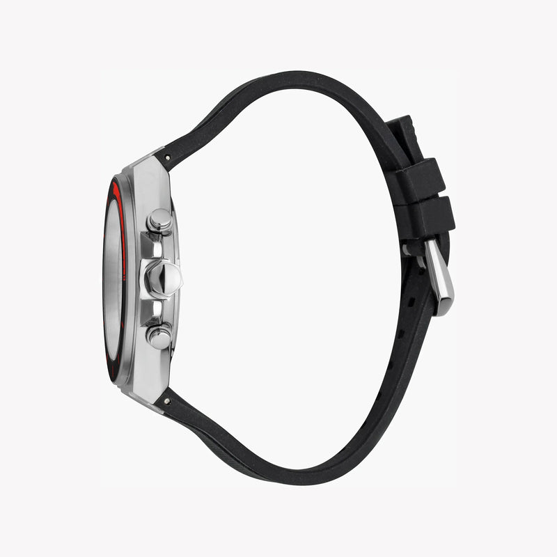 Just Cavalli Men's Silver Watch, Black Silicone Band | Jc1g139p0025 by i-watch