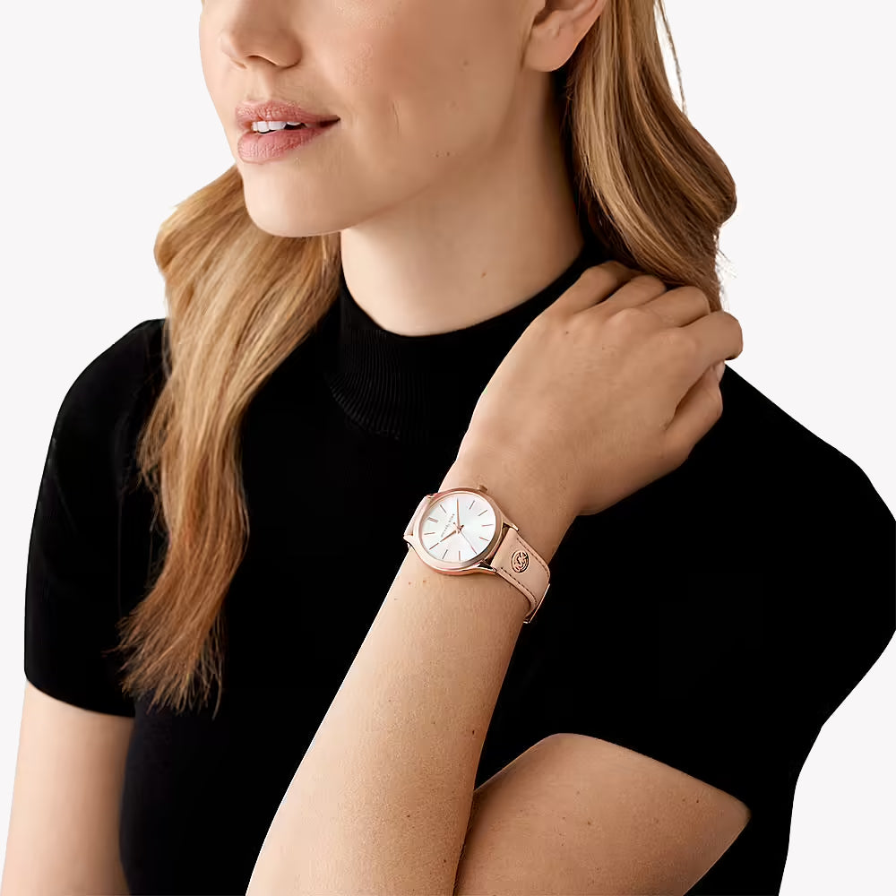 MICHAEL KORS MK7467 RADIANT CHARM - ELEGANT ROSE GOLD & PINK LEATHER WOMEN'S WATCH-i-Watch-4