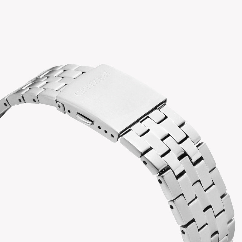 CITIZEN BI5050-54E - STYLISHLY ROBUST MEN'S WATCH WITH BLACK DIAL & SILVER BAND-i-Watch-4