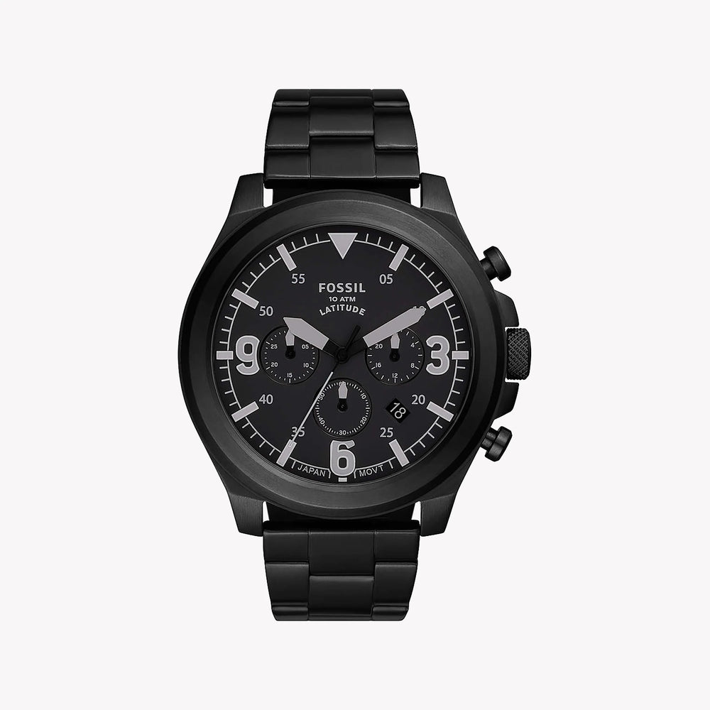 Fossil Men's Black Stainless Steel Watch, Black Dial | Fs5754 by i-watch