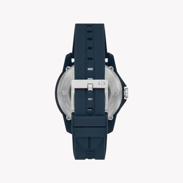 Armani Exchange Men's Blue Silicone Watch, Grey Dial | Ax1727