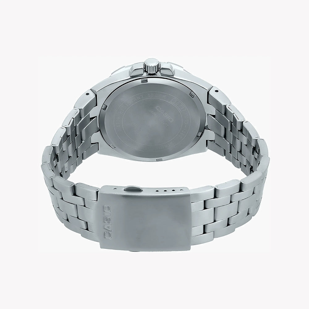 Casio Mtd-1060d-1a3vdf - Sporty Elegance Men's Watch With Black Dial & Silver Stainless Steel Band by i-watch