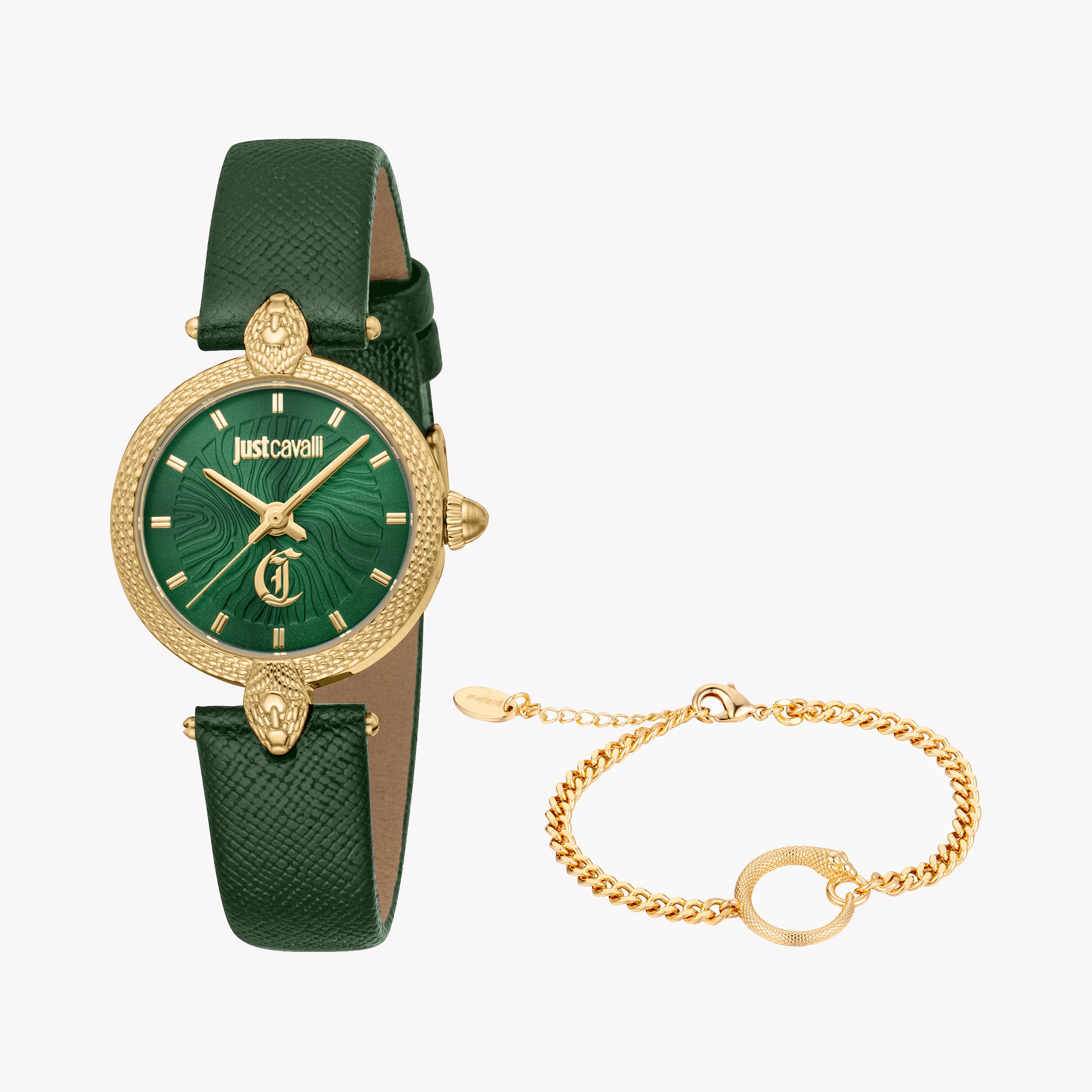 JUST CAVALLI JC1L330L0025 - BOLDLY ELEGANT WOMEN'S TIMEPIECE WITH GOLD & GREEN ACCENTS