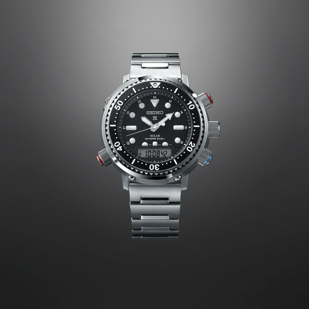 SEIKO PROSPEX SNJ033P1 Men's Solar Watch, 20 ATM, Black Dial-i-Watch-2