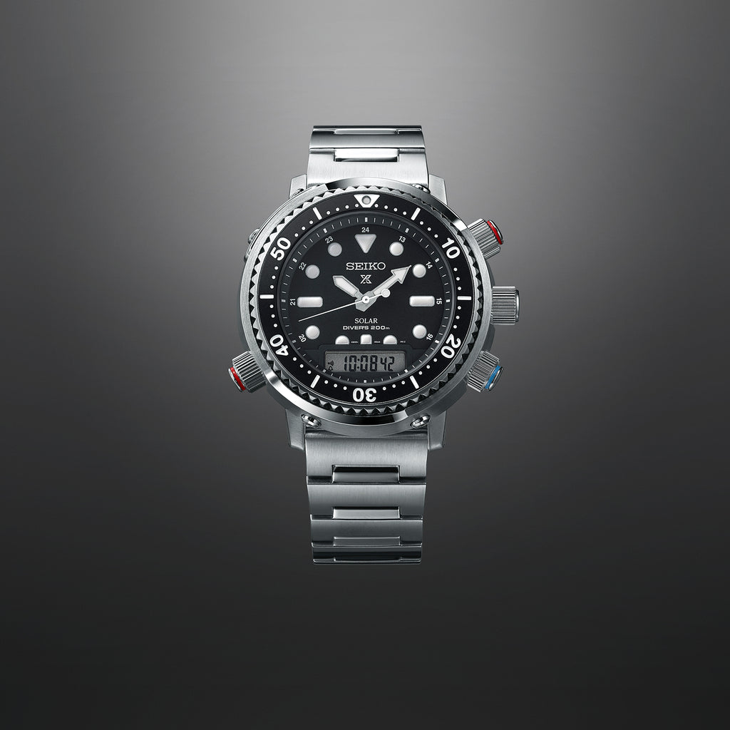 SEIKO PROSPEX SNJ033P1 Men's Solar Watch, 20 ATM, Black Dial-i-Watch-2