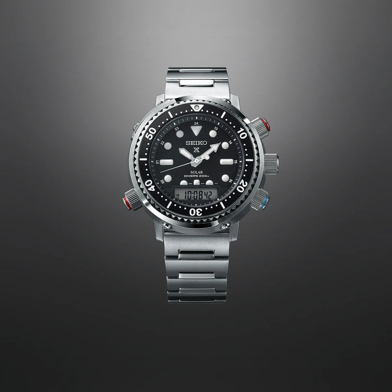 SEIKO PROSPEX SNJ033P1 Men's Solar Watch, 20 ATM, Black Dial-i-Watch-2