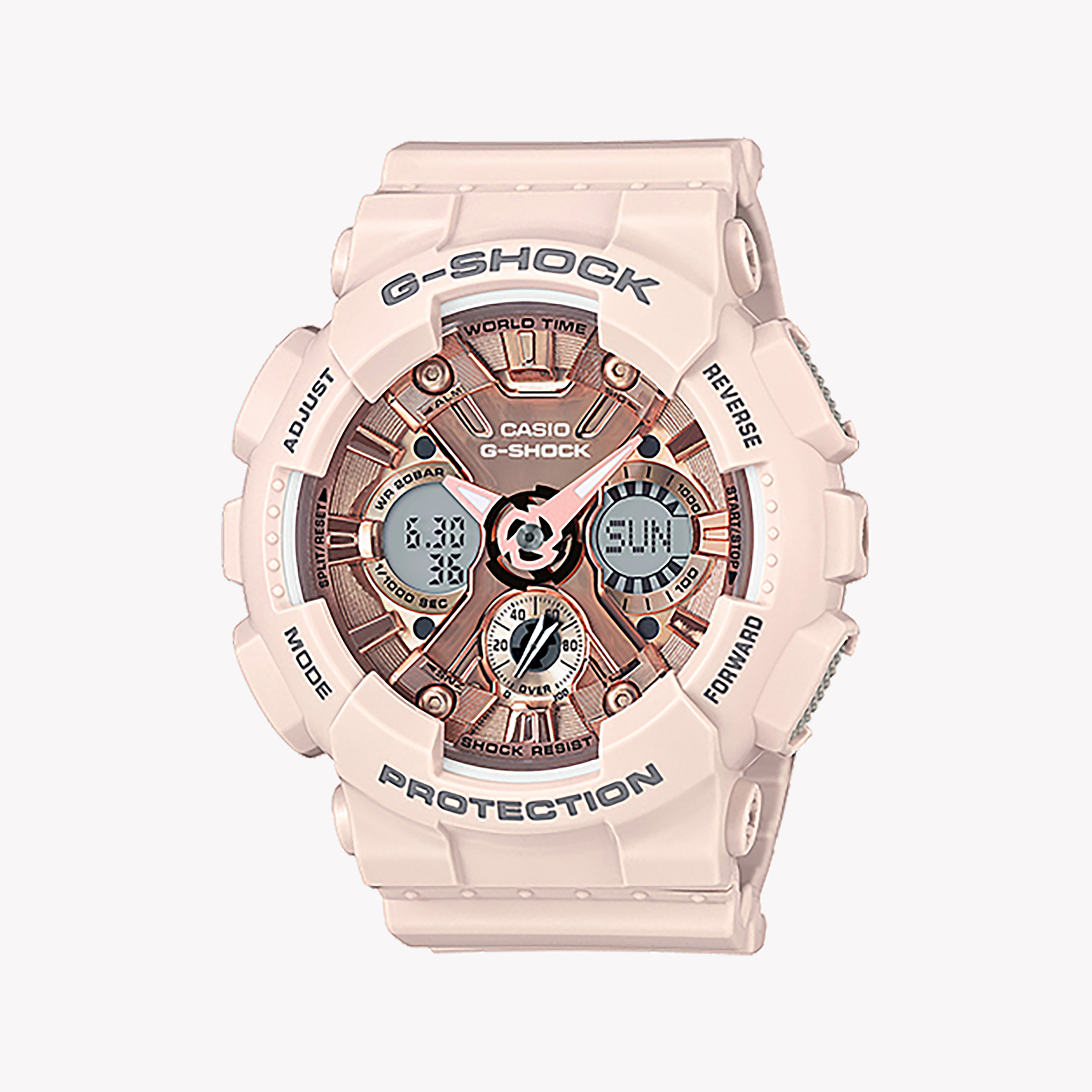 CASIO G-SHOCK GMA-S120MF-4ADR - SPORTY ELEGANCE UNISEX WATCH with chic beige resin band and digital dial