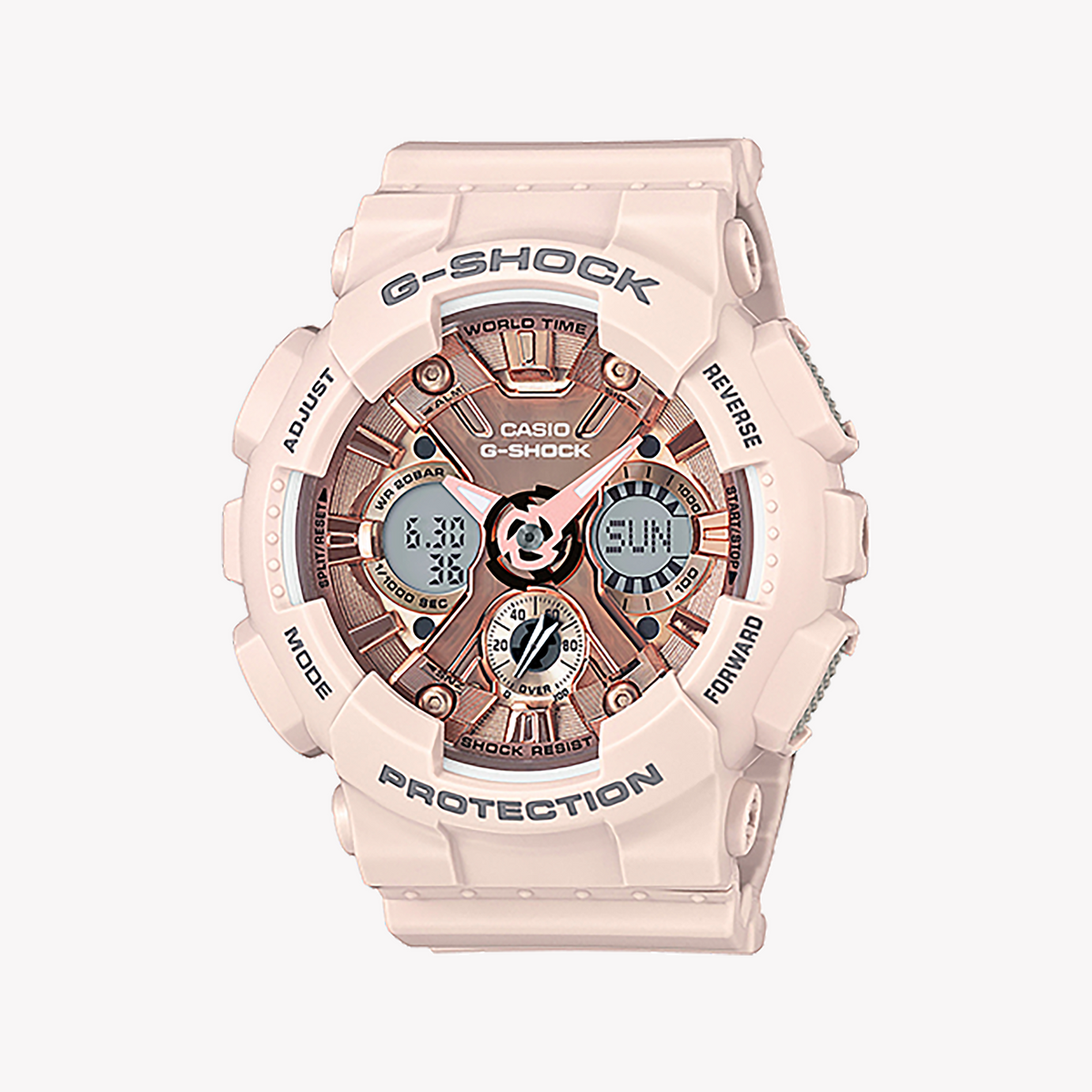 CASIO G-SHOCK GMA-S120MF-4ADR - SPORTY ELEGANCE UNISEX WATCH with chic beige resin band and digital dial