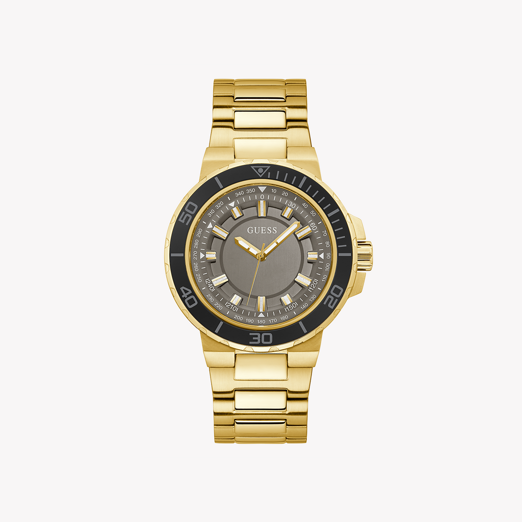 GUESS GW0426G2 - GOLDEN EDGE: STRIKING MEN'S WATCH WITH GREY DIAL & WATER RESISTANCE
