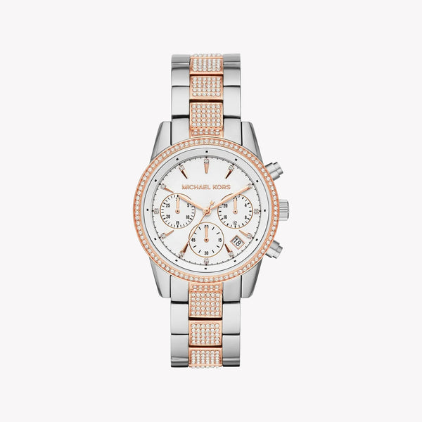 Michael Kors Women's Silver-Rose Gold Watch, Silver Dial | Mk6651 by i-watch