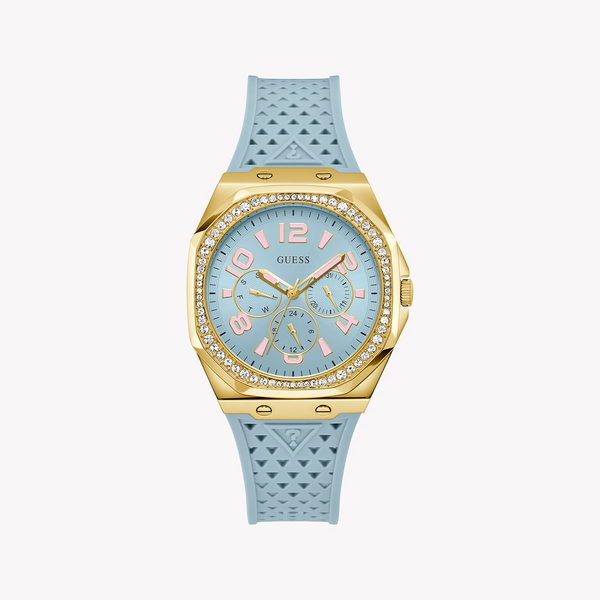 Guess Women's Gold Watch, Blue Silicone Band | Gw0694l1 by i-watch