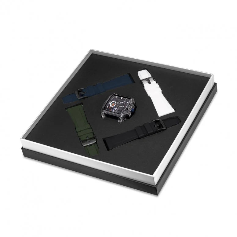Police Watches Men's Black Stainless Steel, White Silicone | Pewgo0052401-Set by i-watch