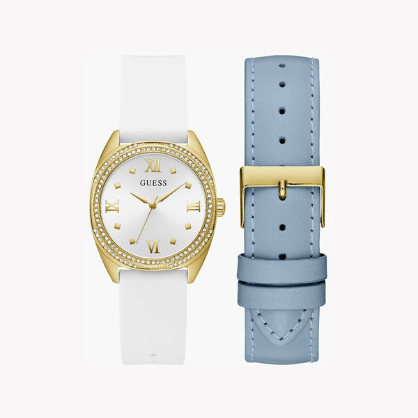 Guess Women's Gold Watch, White Silicone Band | Gw0691l2 by i-watch