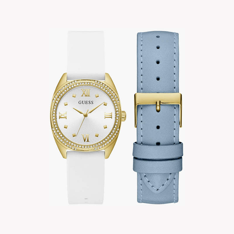 Guess Women's Gold Watch, White Silicone Band | Gw0691l2 by i-watch
